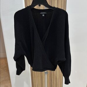 INC International Concepts Black V-Neck Sweater